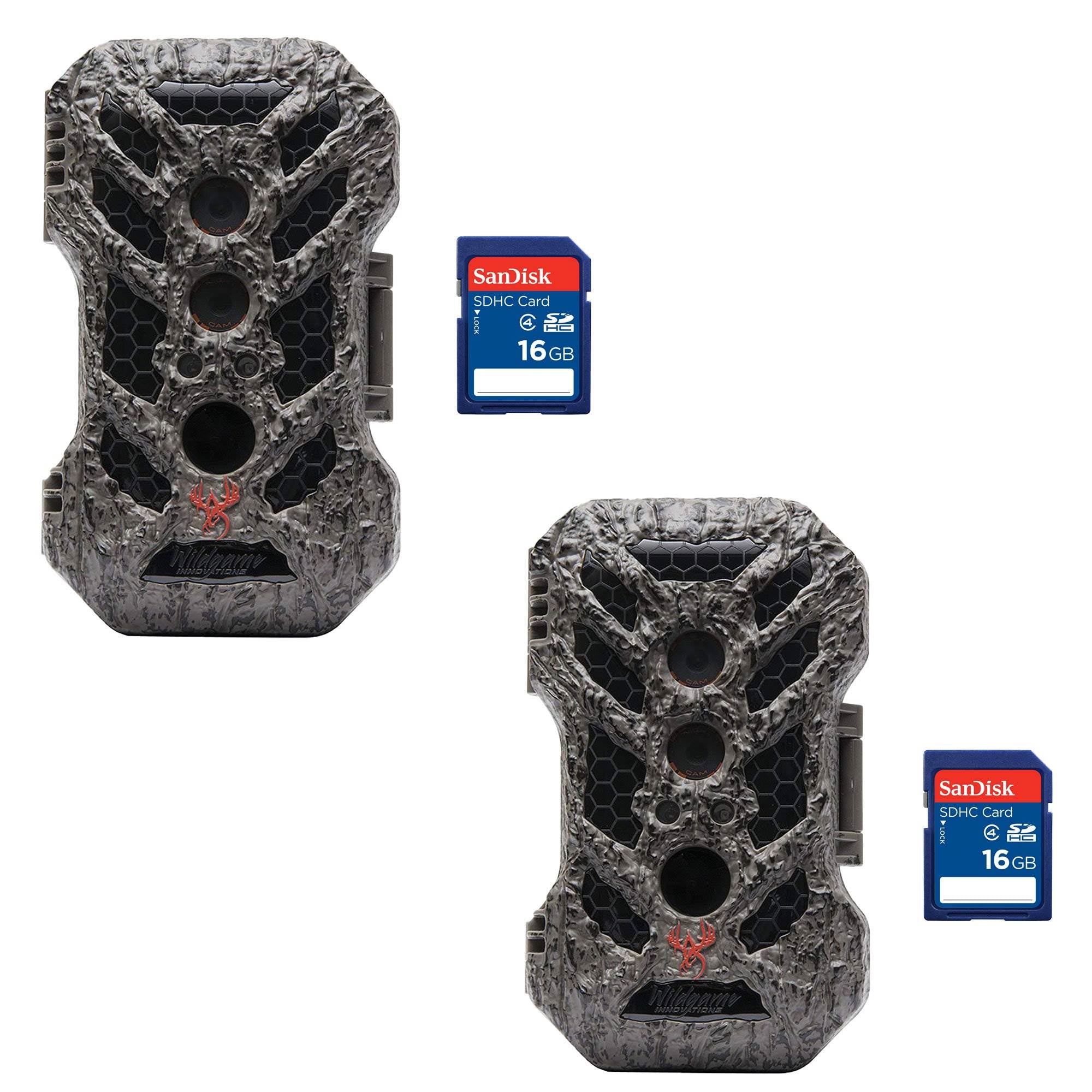 Wildgame Innovations Hunting Camera (2 Pack) with SanDisk 16GB SD Card (2 Pack)