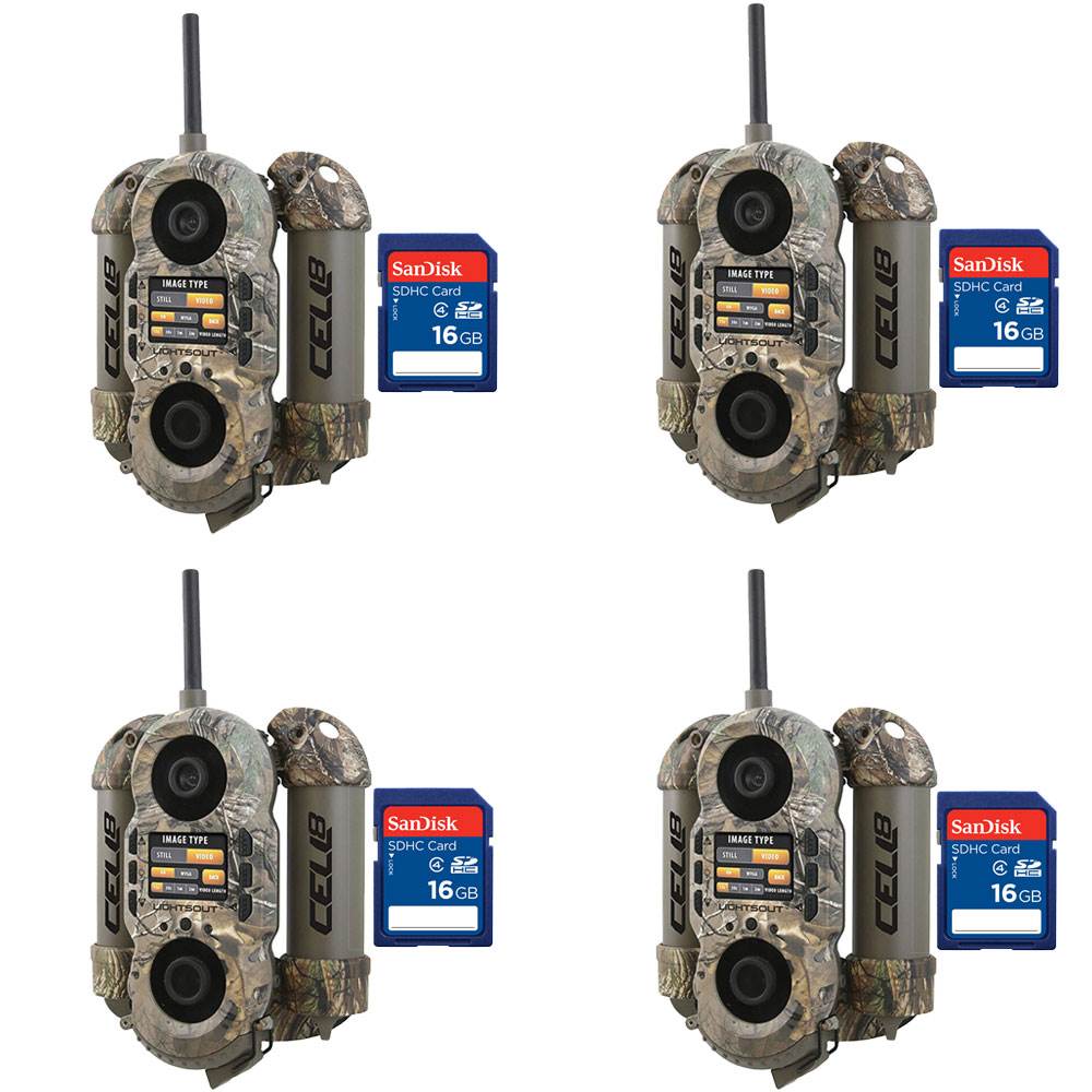 Wildgame Innovations Trail Game Camera (4 Pack) + SanDisk 16GB SD Card (4 Pack)