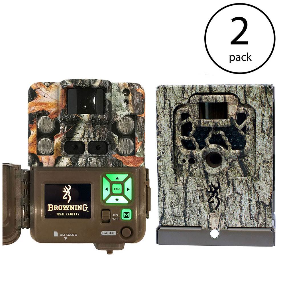 Browning 2018 Strike Force Trail Camera (2 Pack) + Security Box Case (2 Pack)