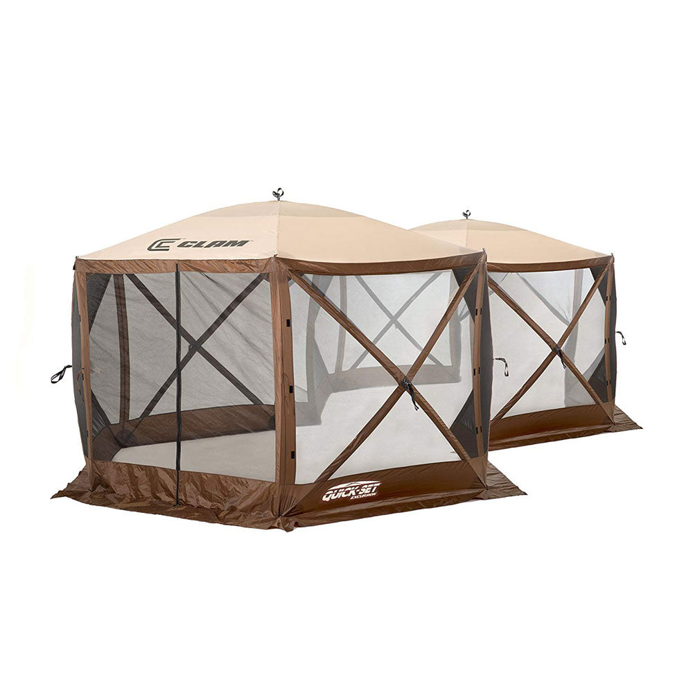 Clam Quick Set Excursion Canopy Screen Shelter + Wind & Sun Panels (9 Pack) - VMInnovations