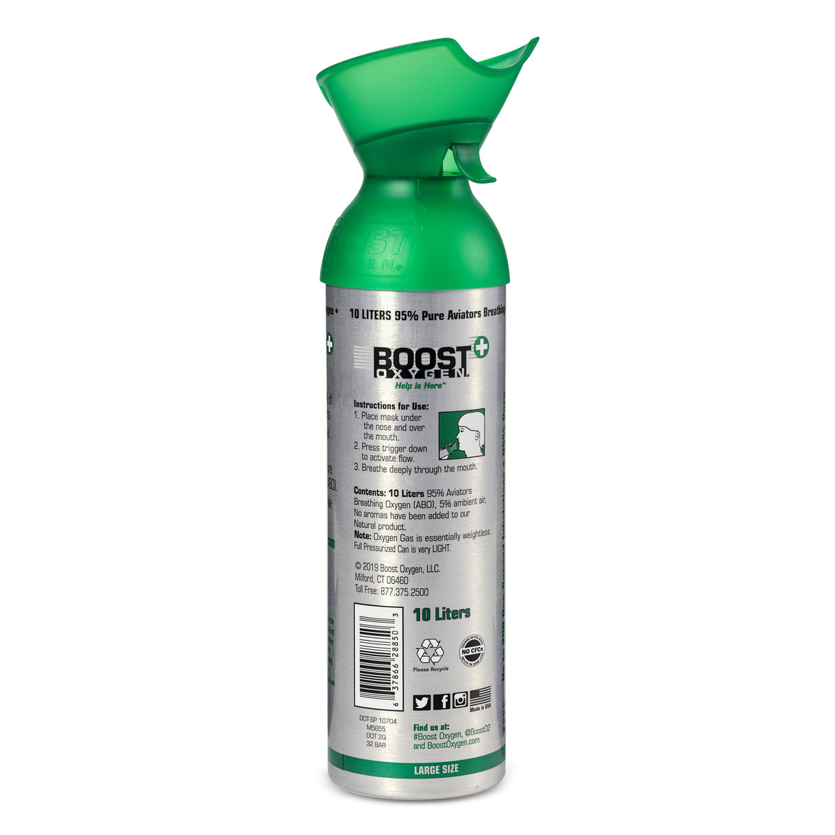 Boost Oxygen 10L Canned Oxygen Bottle, Natural (4 Pack) & 3L Bottle, Peppermint