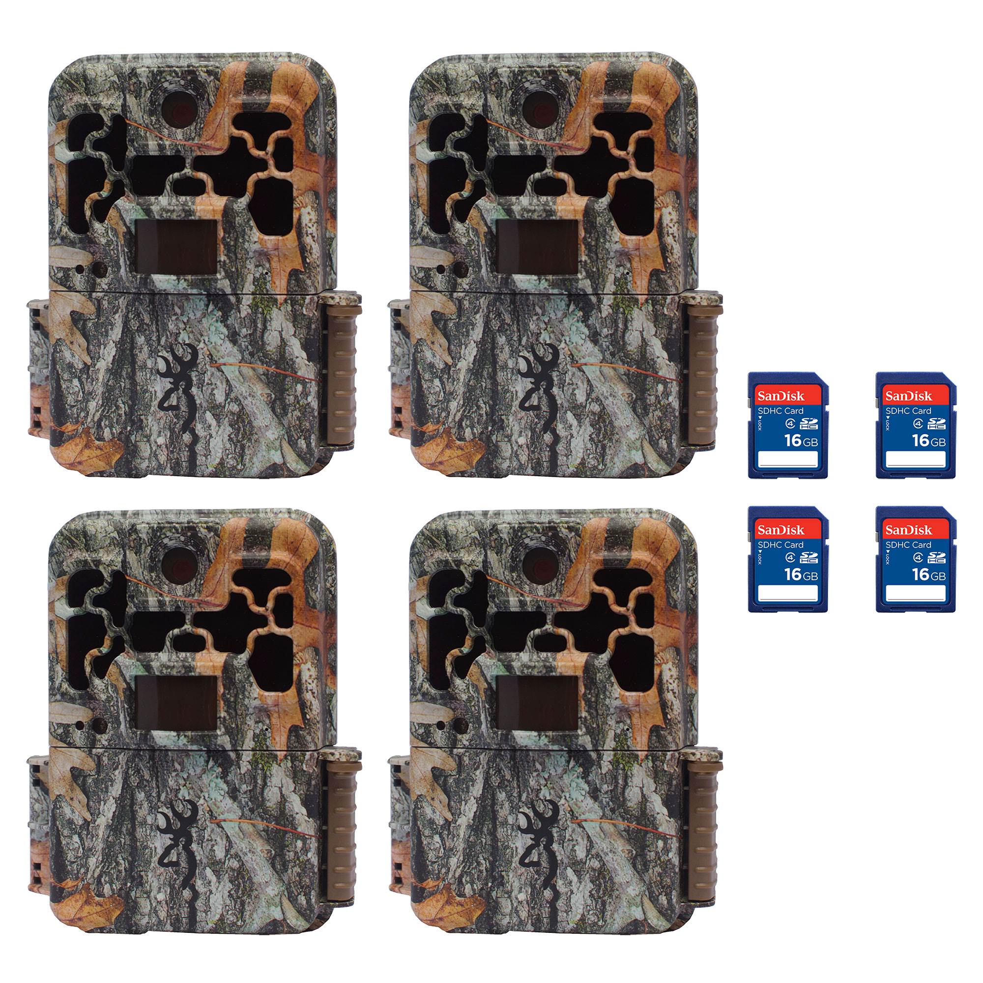Browning 2018 Spec Ops Advantage Hunting Trail Video Camera (4 Pack) + SD Cards
