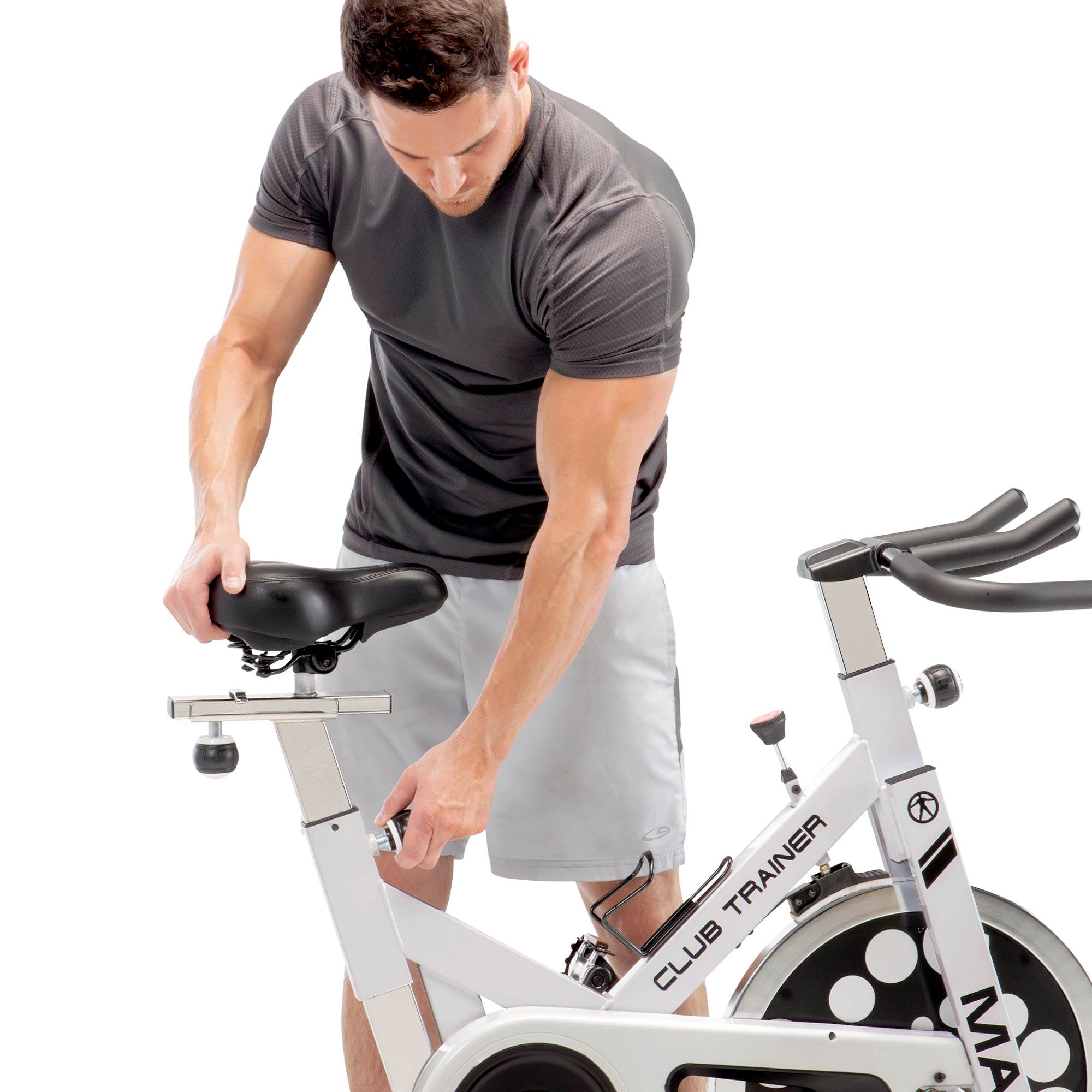 Marcy XJ-5801 Club Revolution Indoor Home Gym Exercise Bike Trainer, White/Black - VMInnovations
