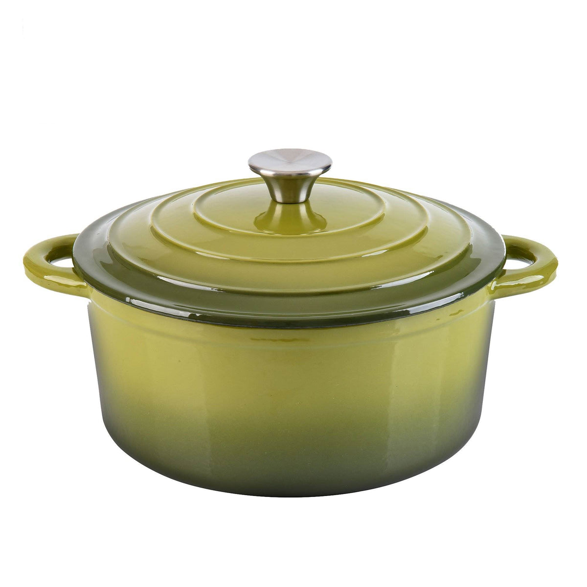 Hamilton Beach 5.5 Quart Enameled Cast Iron Round Dutch Oven Pot,Green(Open Box)