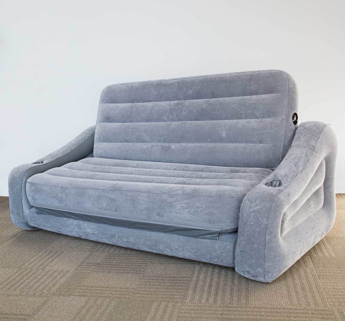 Intex Inflatable 2-In-1 Pull-Out Sofa & Queen Air Mattress Futon, Gray (2 Pack)