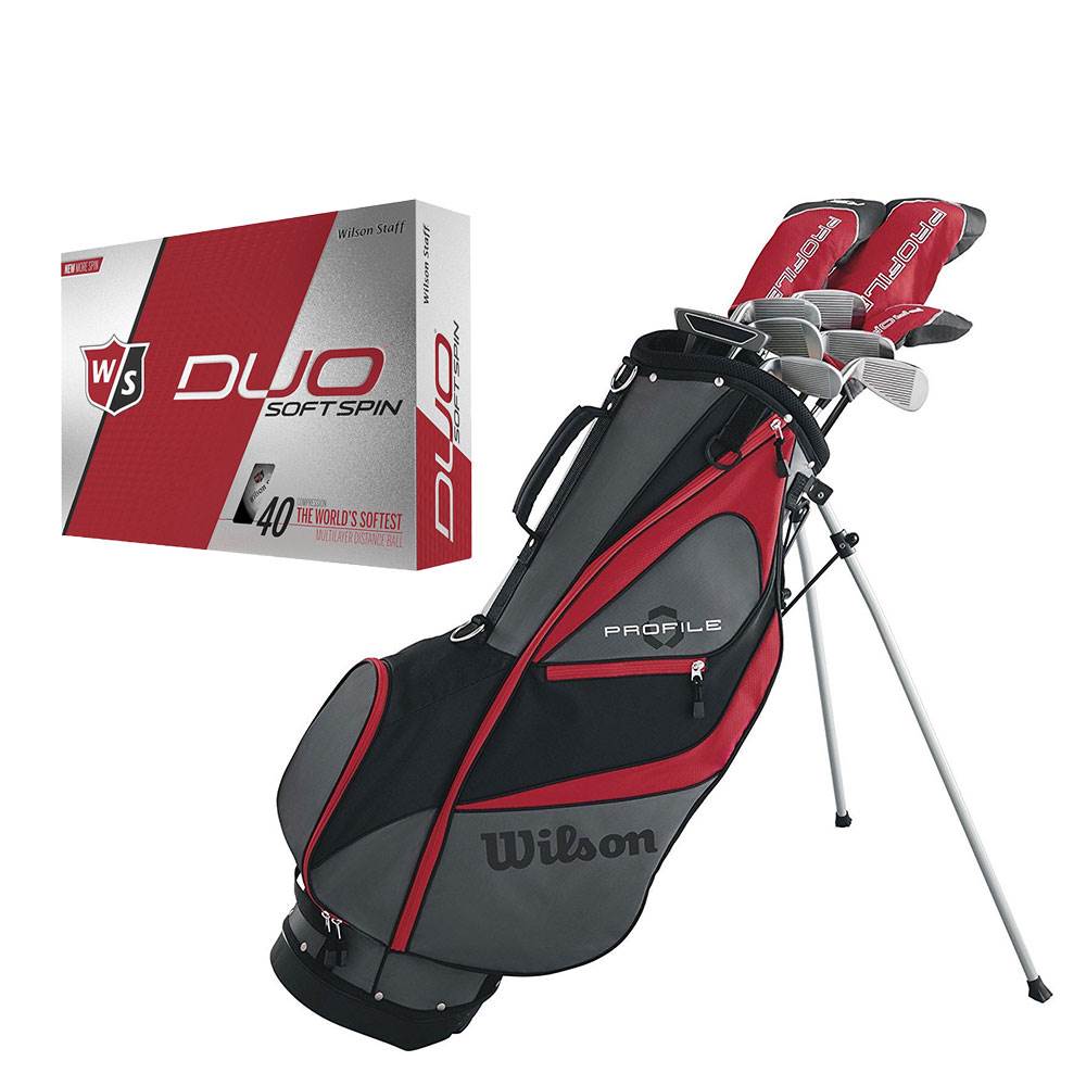 Wilson Profile XD Men's Left Handed Golf Club Set w/ Bag + 12 Pack Golf Balls