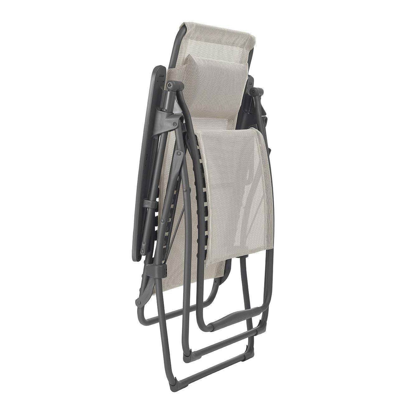 Lafuma Futura XL Zero Gravity Steel Framed Lawn Recliner Chair, Seigle(Open Box) - VMInnovations
