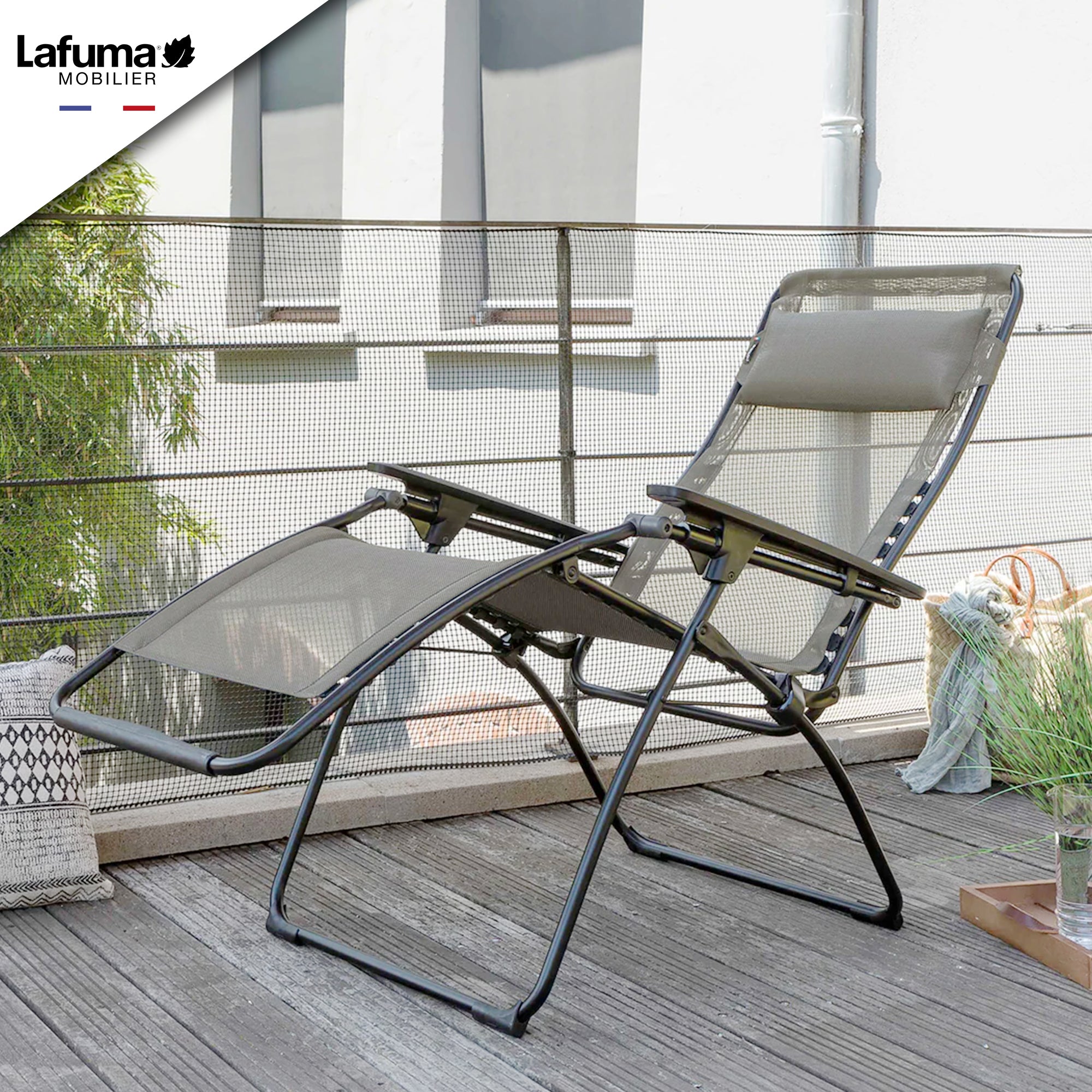 Lafuma Futura XL Zero Gravity Steel Framed Lawn Recliner Chair, Seigle(Open Box) - VMInnovations