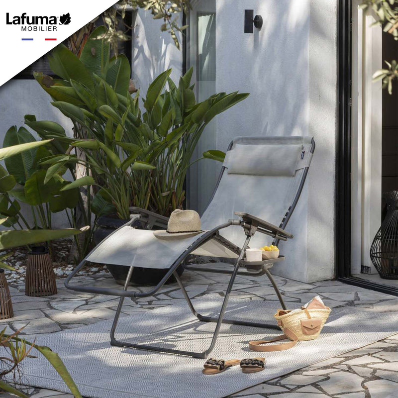 Lafuma Futura Zero Gravity Outdoor Steel Framed Lawn Recliner Chair, Seigle Grey