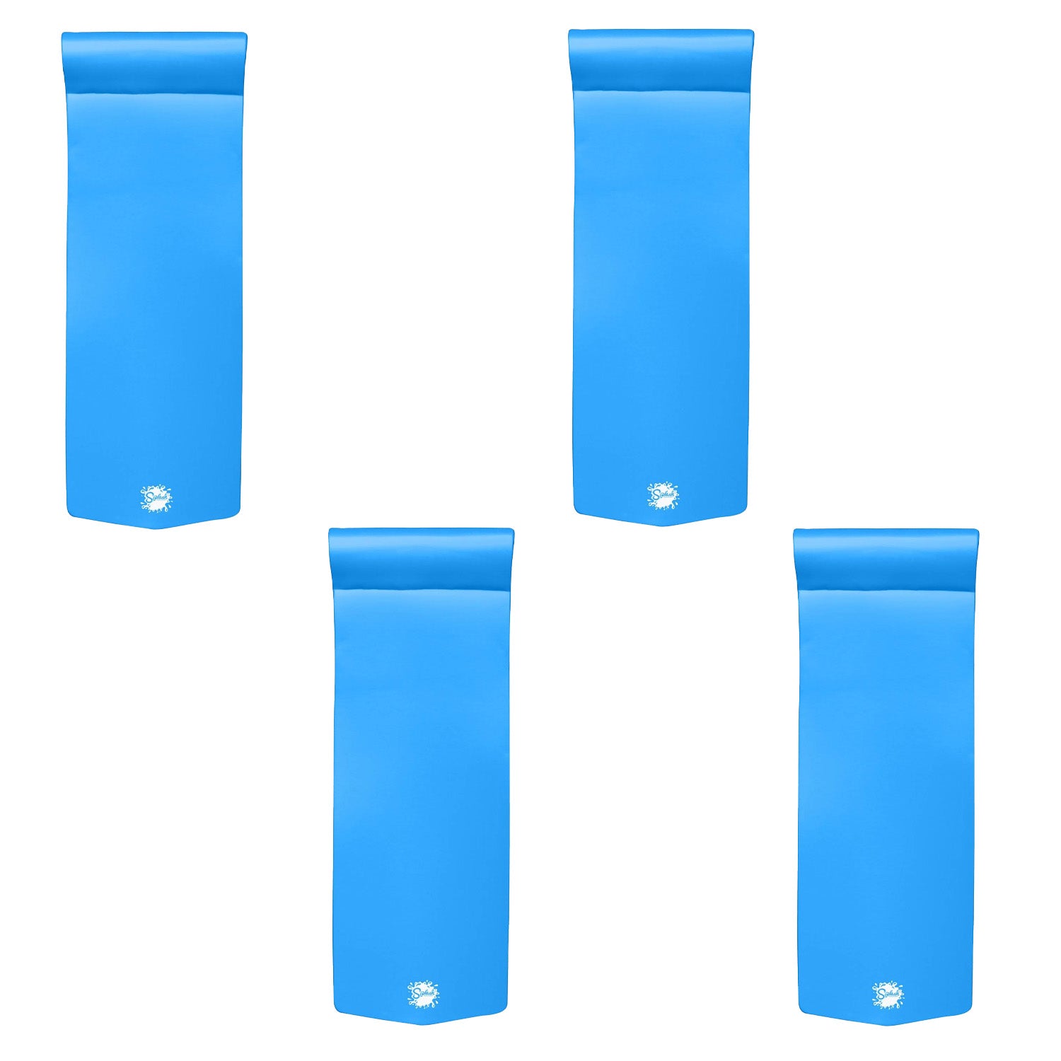 Texas Recreation Splash 70 Inch Foam Raft Lounger Pool Lake Float, Blue (4 Pack) - VMInnovations