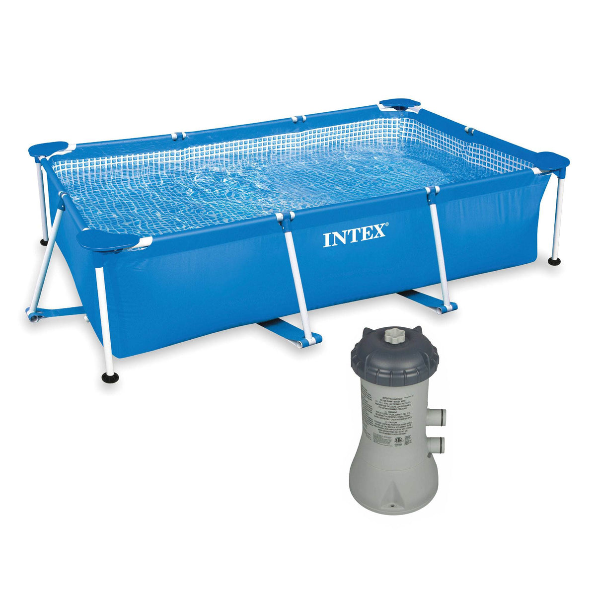 Intex 86" x 59" x 23" Rectangular Swimming Pool + 1000 GPH Filter Pump System - VMInnovations