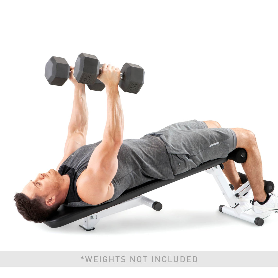 Marcy Pro Adjustable Strength and Weight Training Folding Bench for Home Gyms - VMInnovations