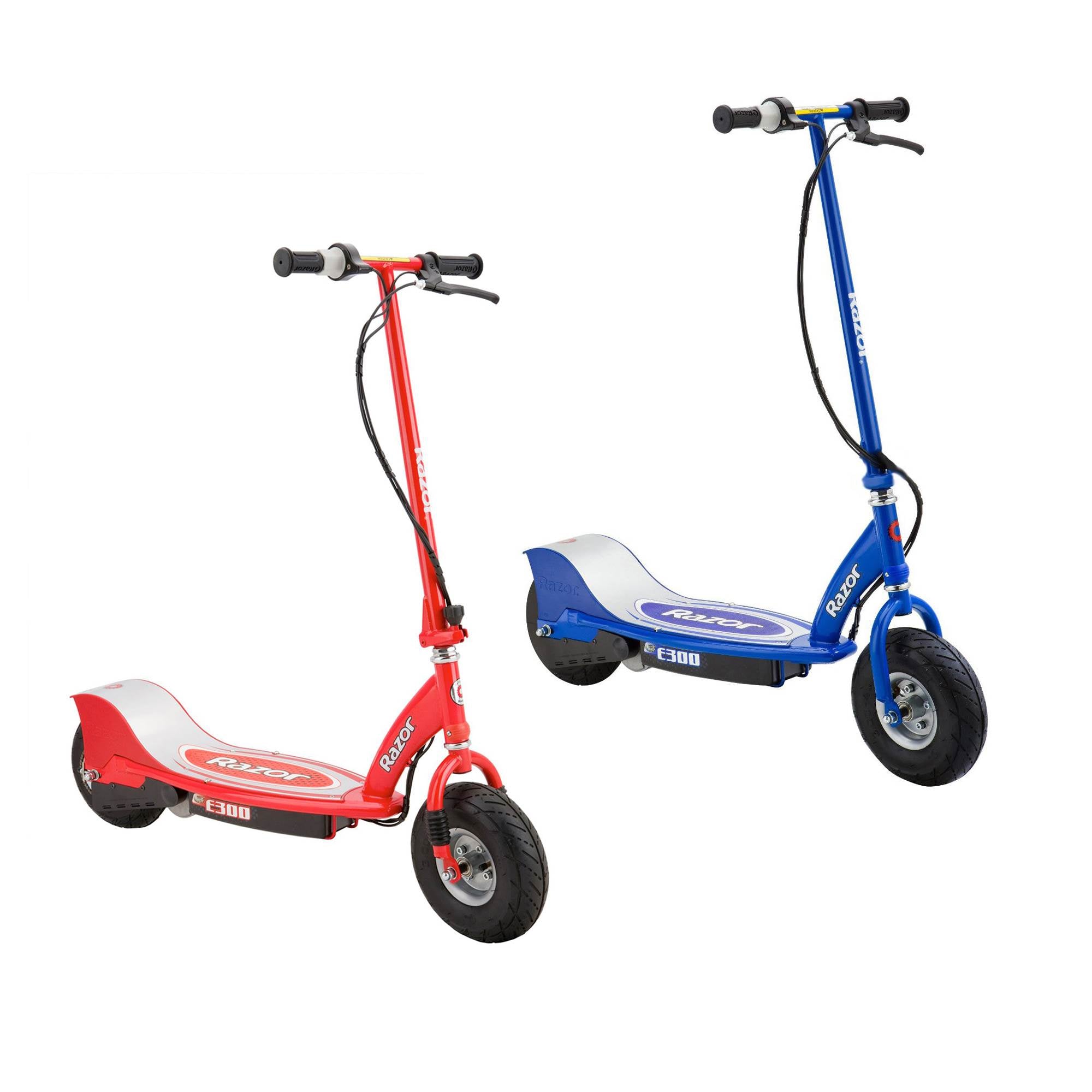 Razor E300 Electric 24 Volt Rechargeable Motorized Kids Scooters, Red & Blue