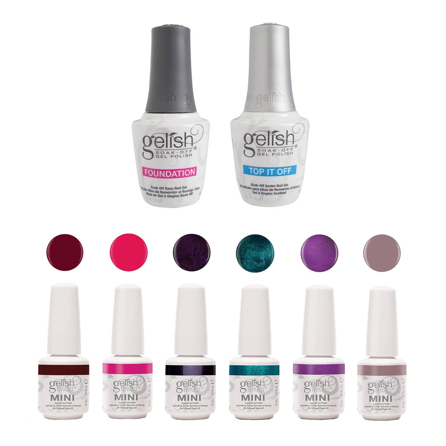 Gelish Base & Top It Off Sealer + Intergalactic Glam Gel 9 mL Nail Polish Set