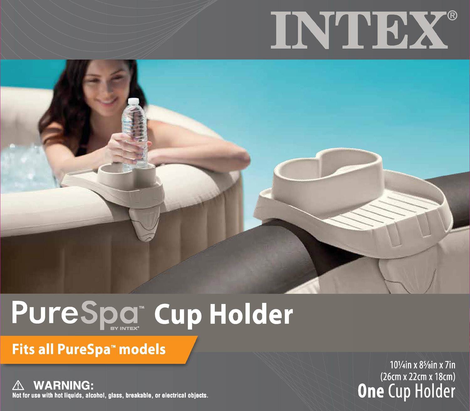 Intex PureSpa Attachable Cup Holder and Refreshment Tray Accessory (3 Pack) - VMInnovations
