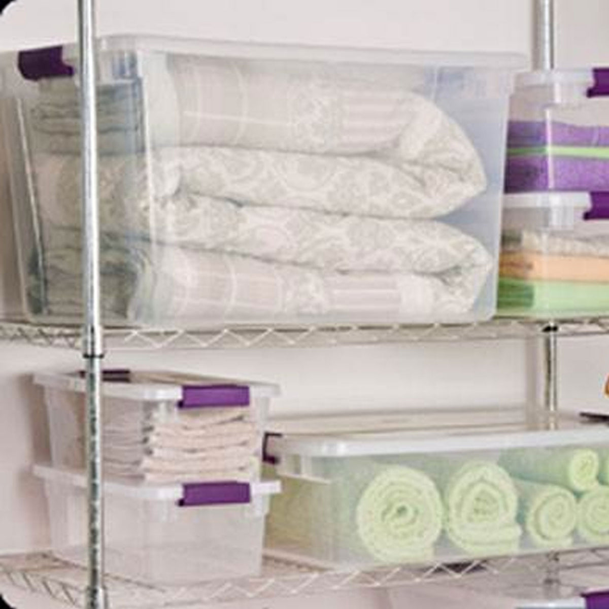 Sterilite ClearView 66 Quart Plastic Stacking Storage Tote w/ Latch Lid, 60 Pack