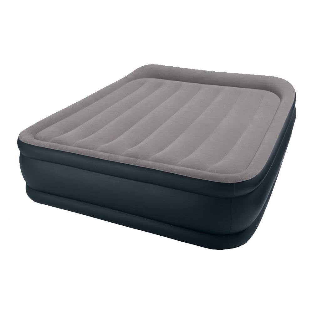 Intex Deluxe Raised Pillow Rest Air Bed with Built-In Air Pump, Queen (6 Pack)