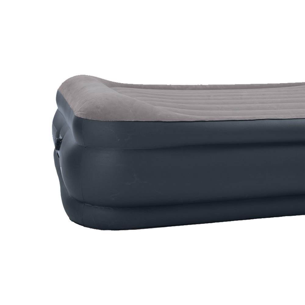Intex Deluxe Raised Pillow Rest Air Bed with Built-In Air Pump, Queen (6 Pack)