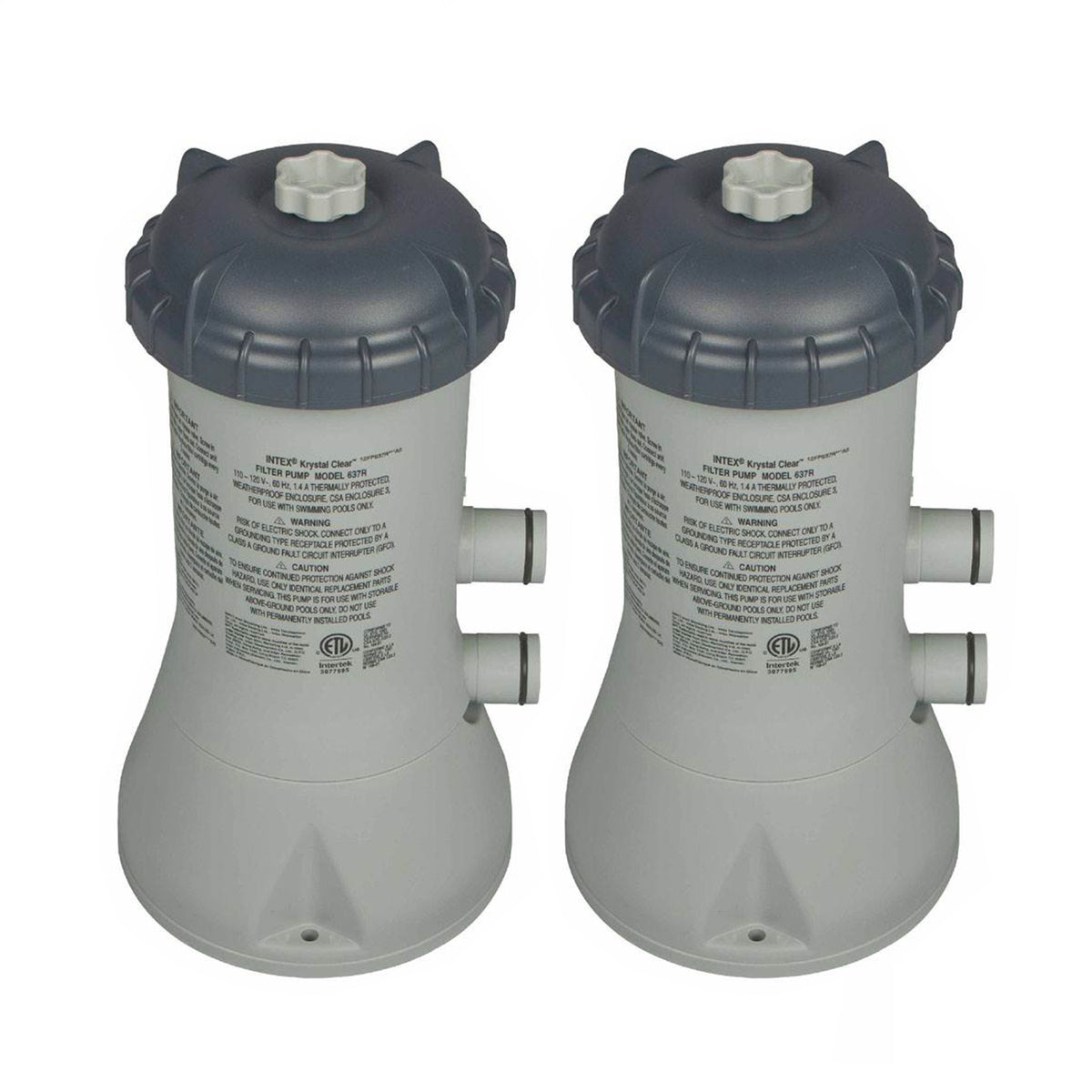 Intex 1000 GPH Easy Set Above Ground Pool Cartridge Filter Pump System (2 Pack)