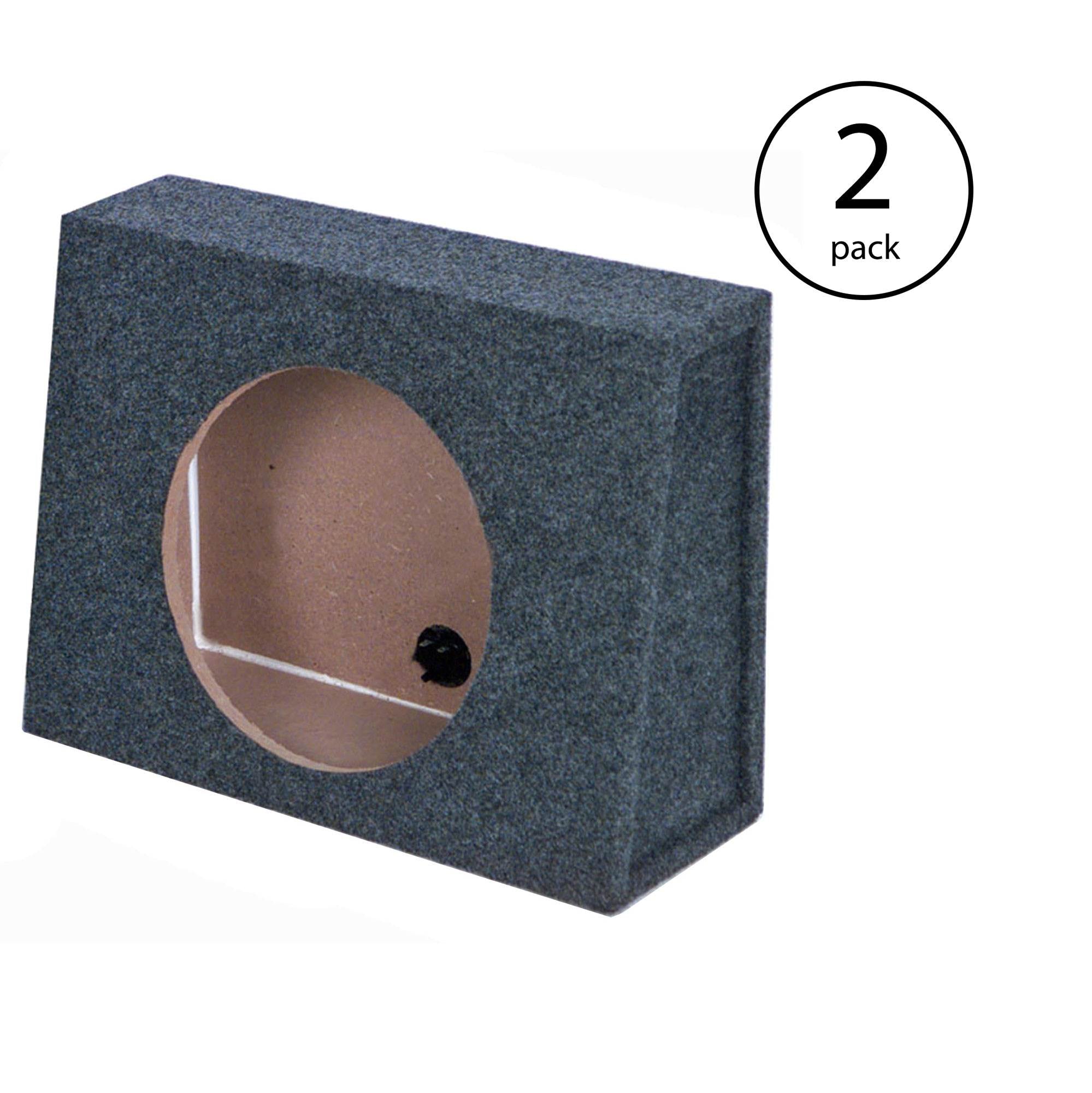 Q Power 10 Inch Single Slim Shallow Sealed Subwoofer Box Sub Enclosure (2 Pack)