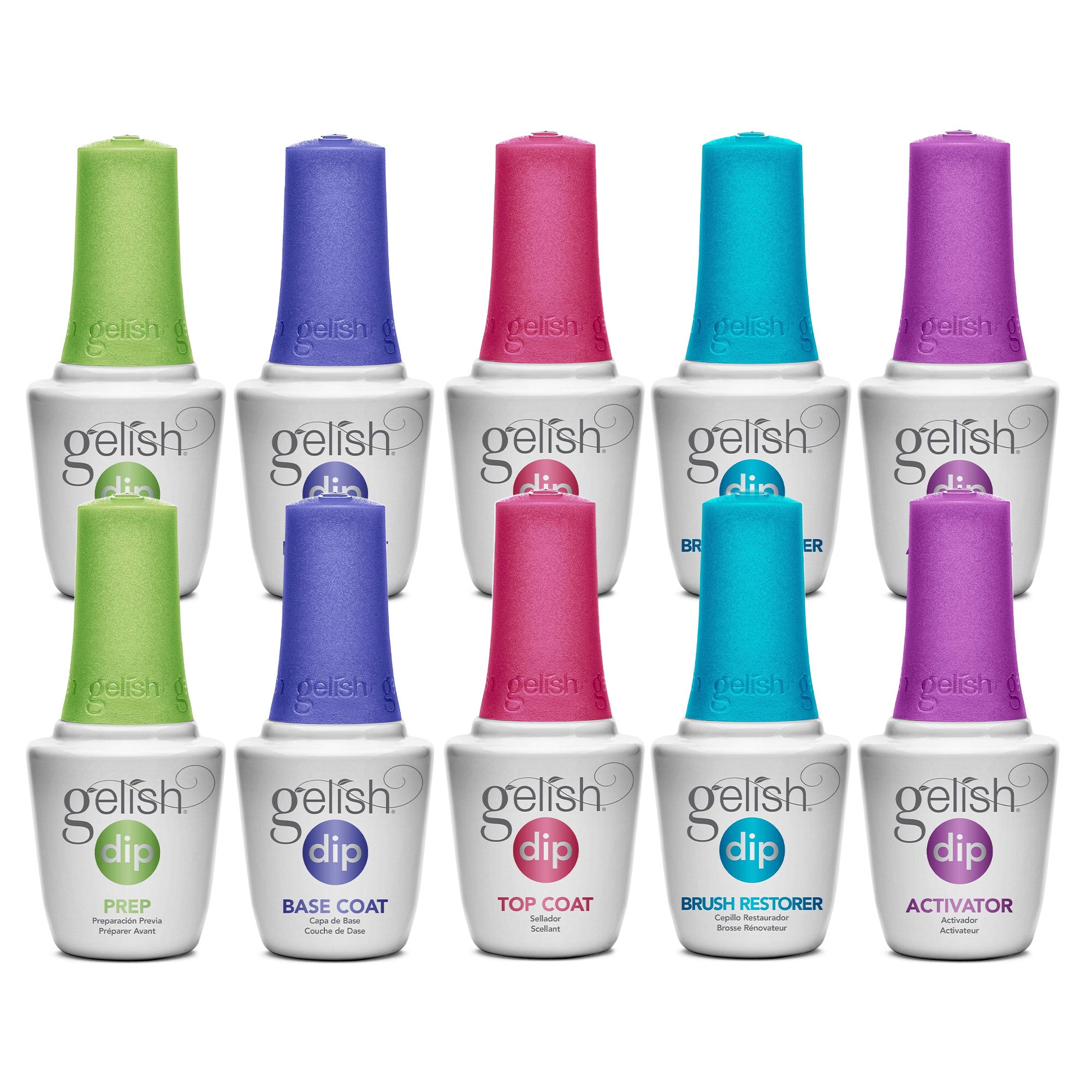 Gelish Soak Off Basix Acrylic Powder Nail Polish Dip Set Starter Kit (2 Pack)