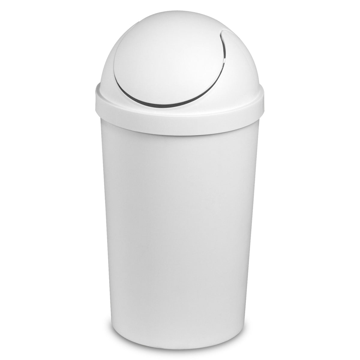 Sterilite 10838006 3 Gallon Round Swing Top Plastic Wastebasket, White (Open Box)
