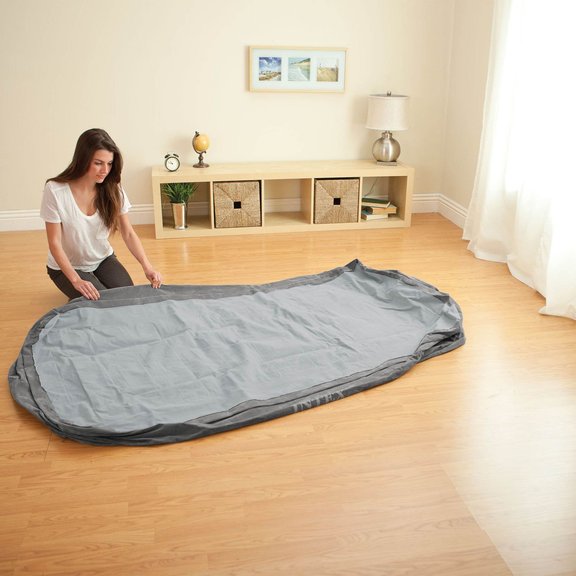 Intex Comfort Dura-Beam Elevated Twin Air Mattress w/ Built-In Pump (10 Pack)