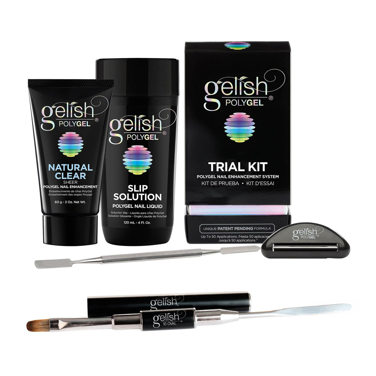 Gelish PolyGel Professional Nail Tech Trial Kit + PolyTool Multi Purpose Brush