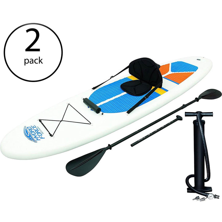 Bestway Hydro-Force White Cap 10' Inflatable SUP Stand Up Paddle Board (2 Pack) - VMInnovations