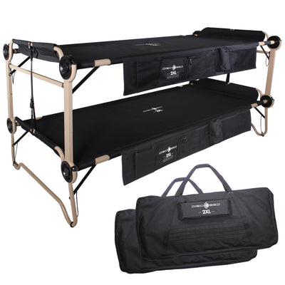 Disc-O-Bed 2XL Cam-O-Bunk Bunked Organizers Double Camping Cot, Black(For Parts)