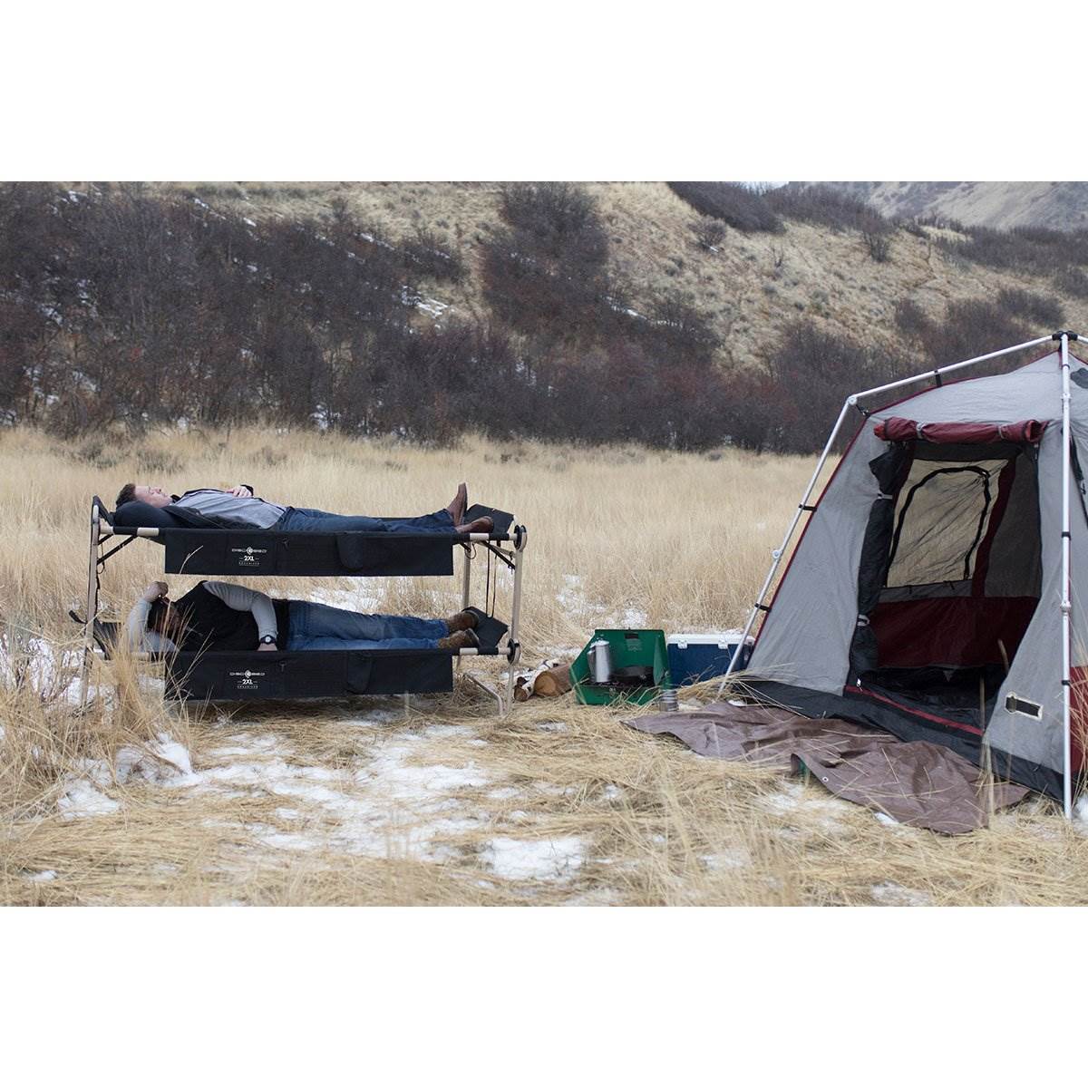 Disc-O-Bed 2XL Cam-O-Bunk Benchable Double Cot w/Organizers & No Slip Foot Pads