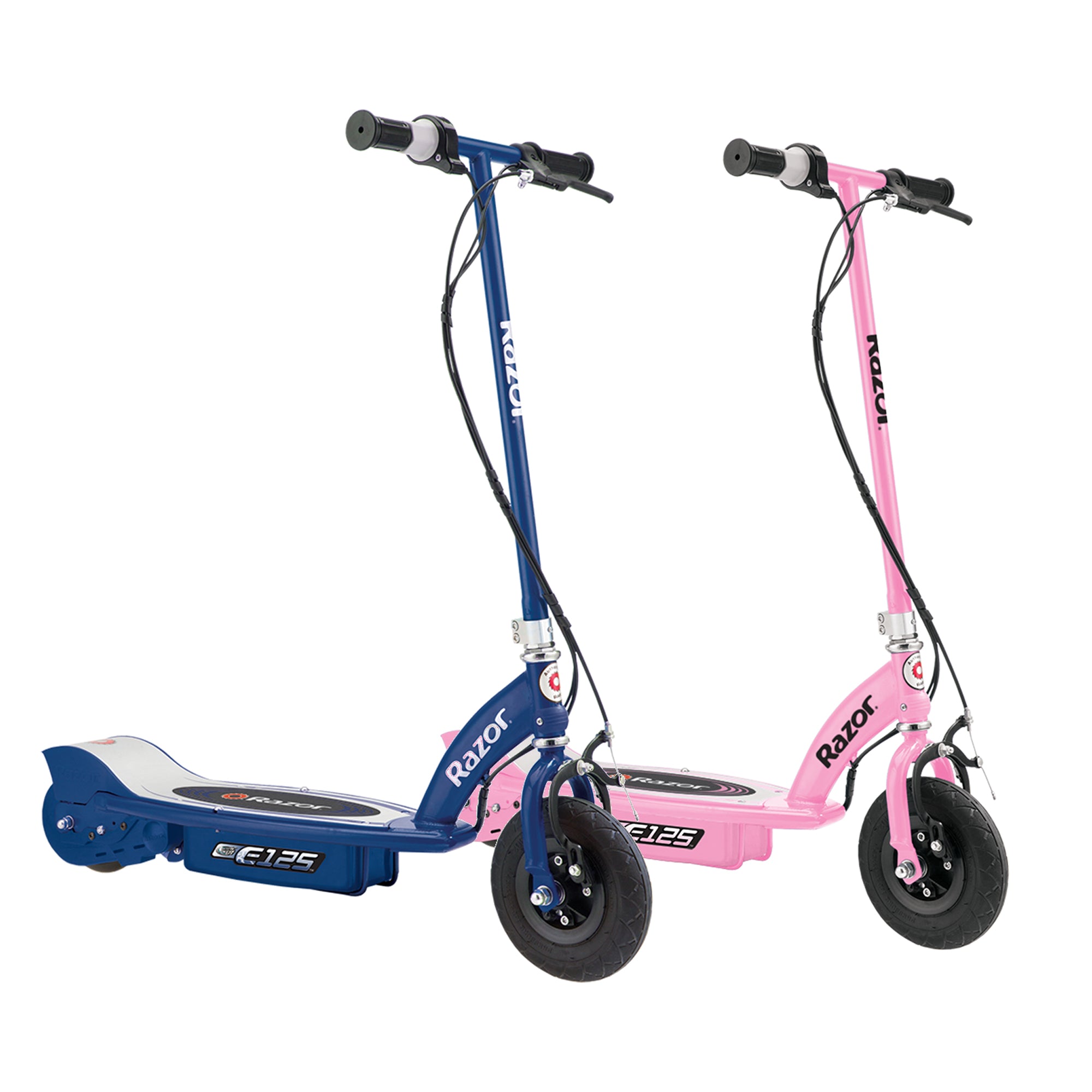 Razor E125 Motorized Rechargeable Kids Youth Electric Scooters, 1 Pink & 1 Blue - VMInnovations