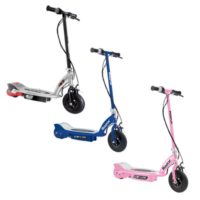 Razor E125 Motorized Rechargeable Electric Scooters, 1 Pink, 1 Blue, & 1 Black