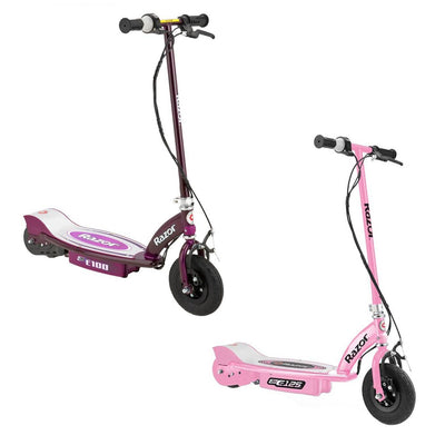 Razor Electric Rechargeable Motorized Ride On Kids Scooters, 1 Pink & 1 Purple