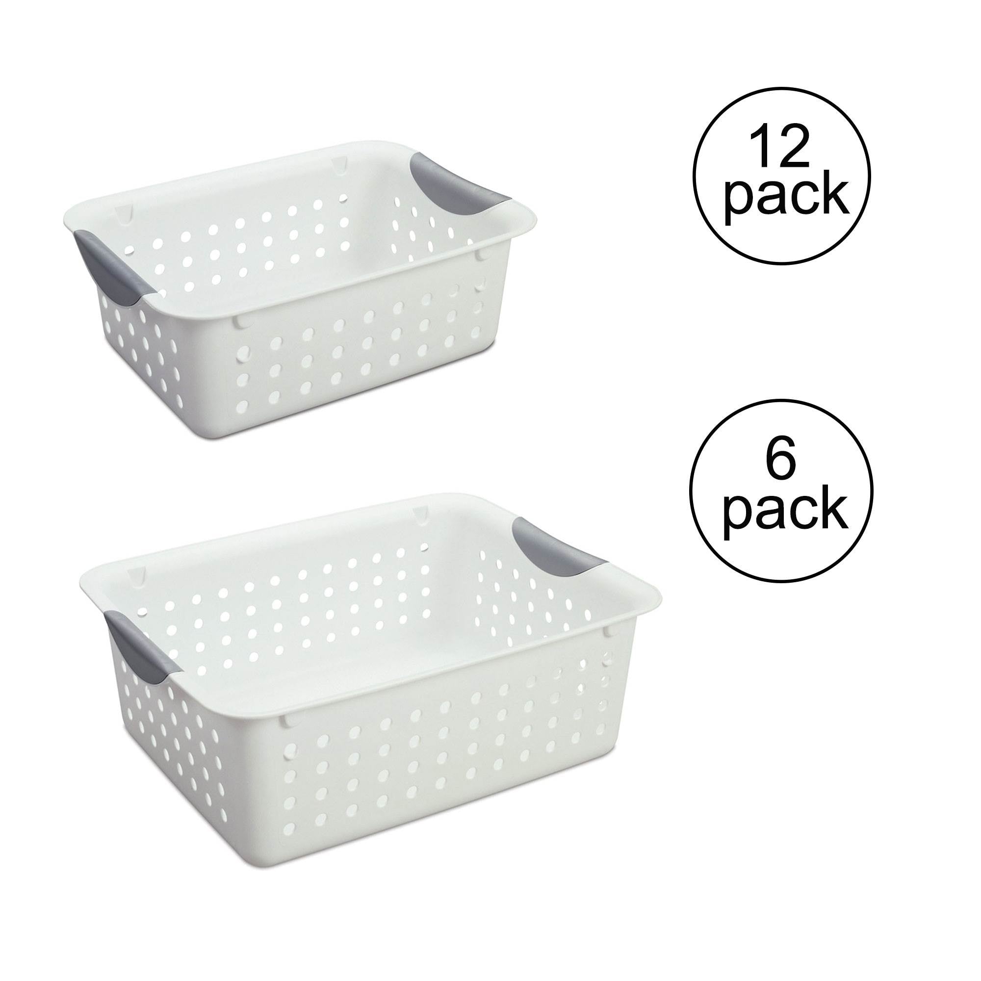 Sterilite Medium & Small Ultra Plastic Storage Bin Organizer Basket (18 Pack) - VMInnovations