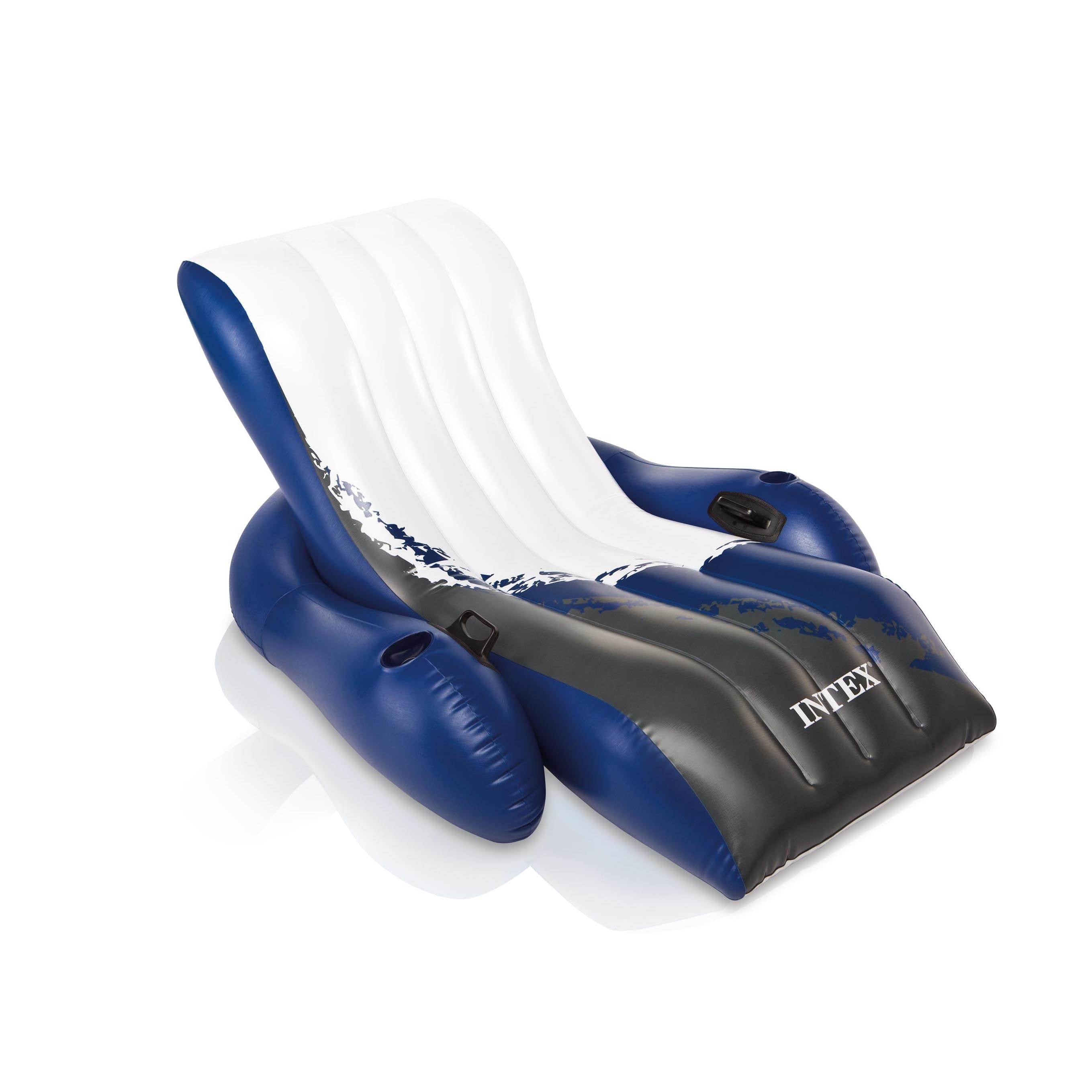 Intex Inflatable Floating Lounge Pool Recliner Chair with Cup Holders (4 Pack) - VMInnovations