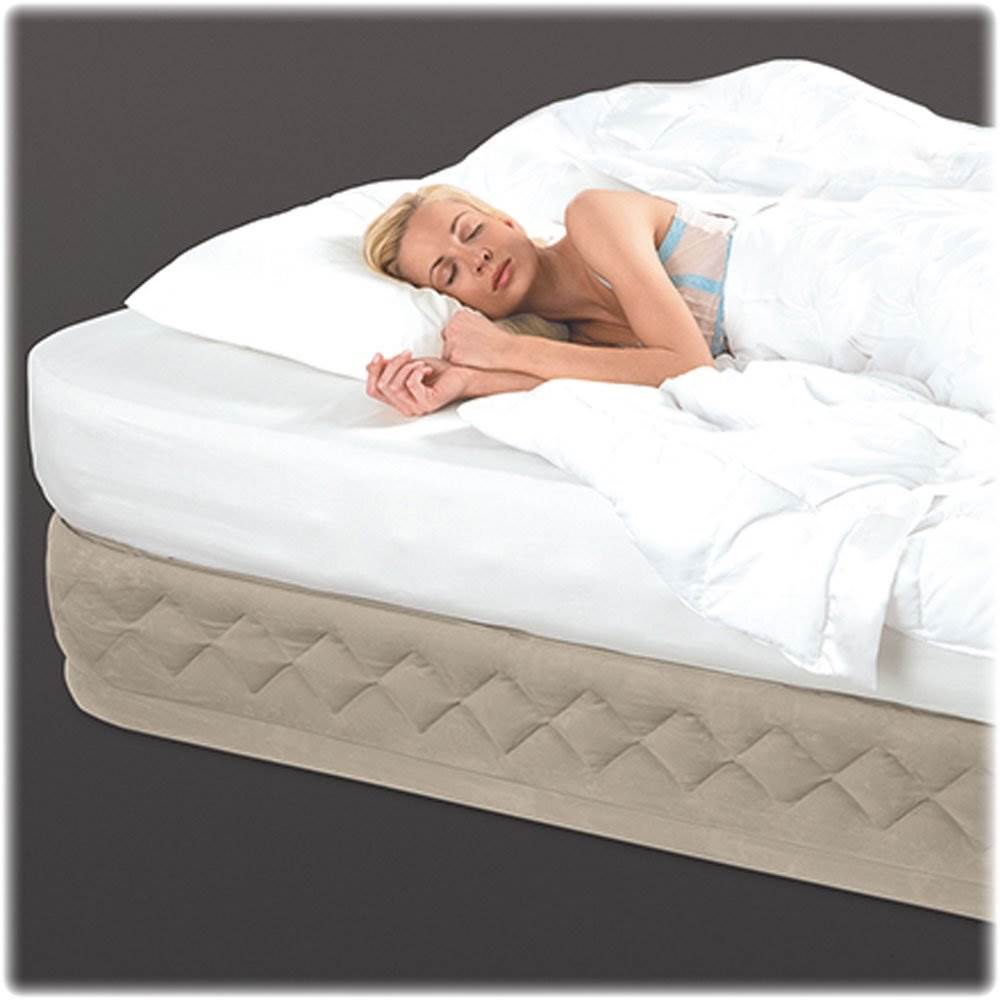 Intex Queen 20 Inch DuraBeam Supreme Air Flow Airbed Mattress with Pump (3 Pack)