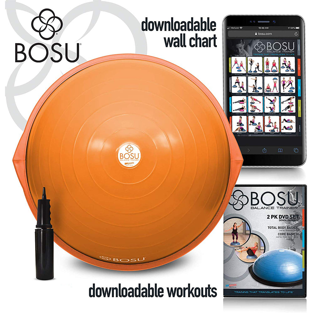 Bosu 72-10850 Home Gym The Original Balance Trainer 65 cm Diameter Ball, Orange - VMInnovations