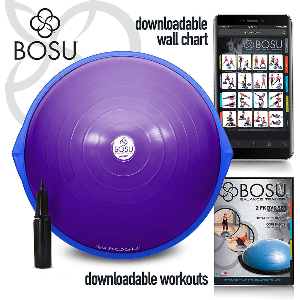 Bosu Home Gym The Original Balance Trainer 65 cm Diameter, Purple (Open Box) - VMInnovations