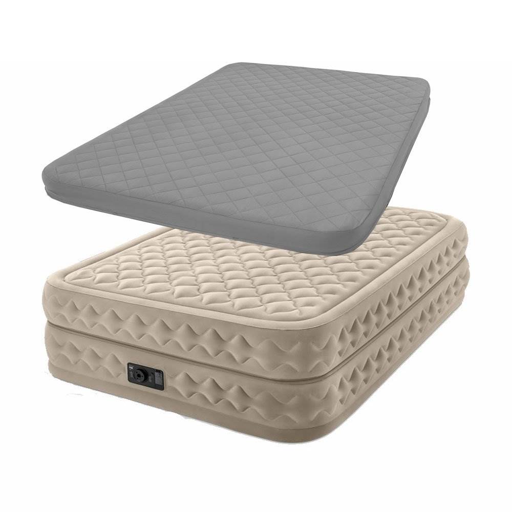 Intex Queen 20" DuraBeam Supreme Airbed Mattress + Built In Pump & Quilted Cover