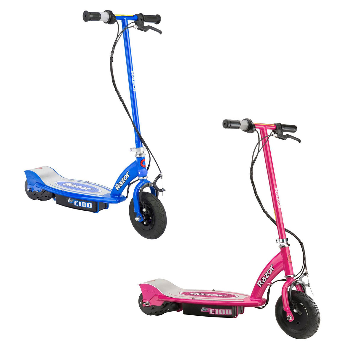 Razor E100 Kids Motorized 24 Volt Electric Powered Scooter, 1 Pink and 1 Blue