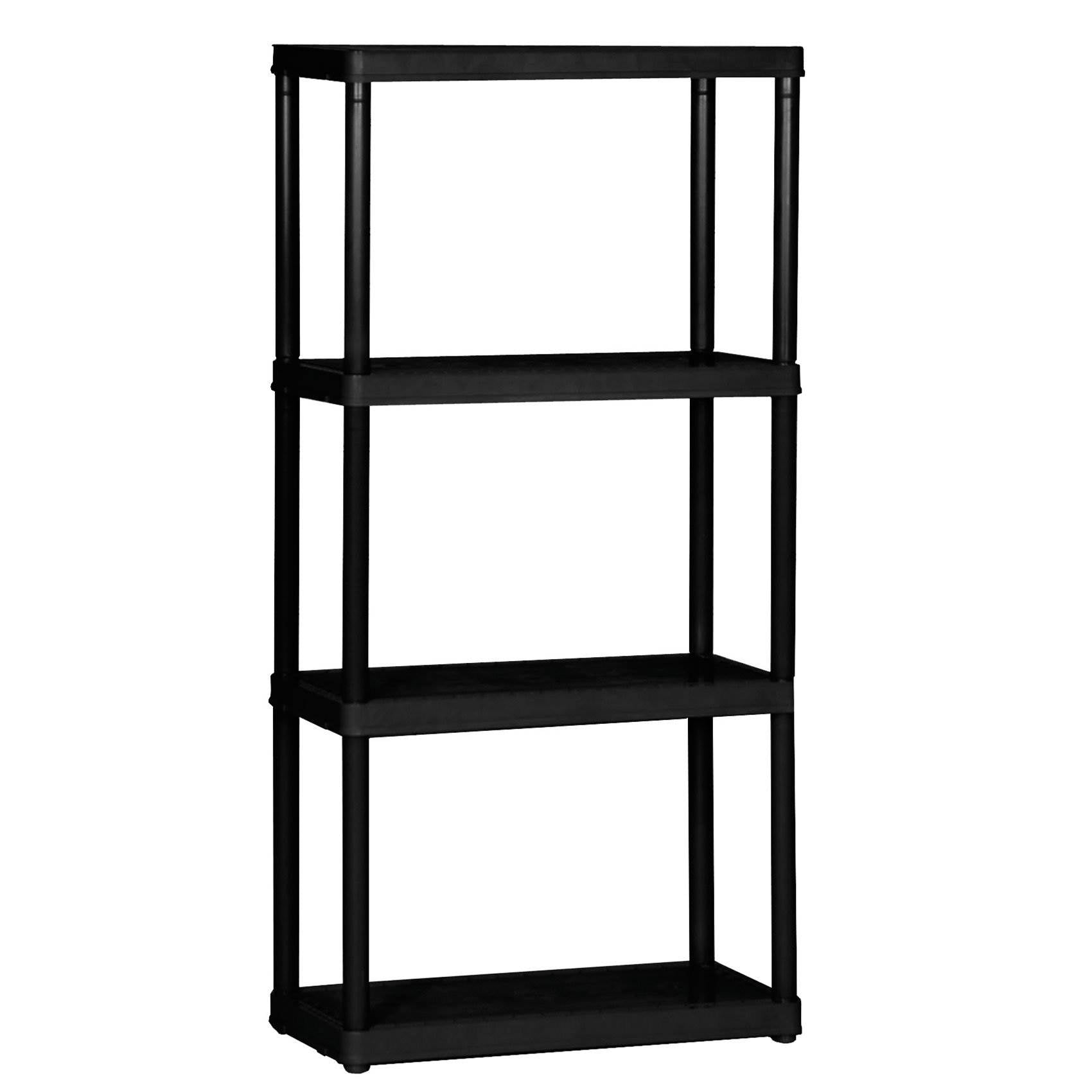 Gracious Living 4-Tier Shelf, UnitLife Story Black Storage Box, 20 Gal (7 Pack) - VMInnovations