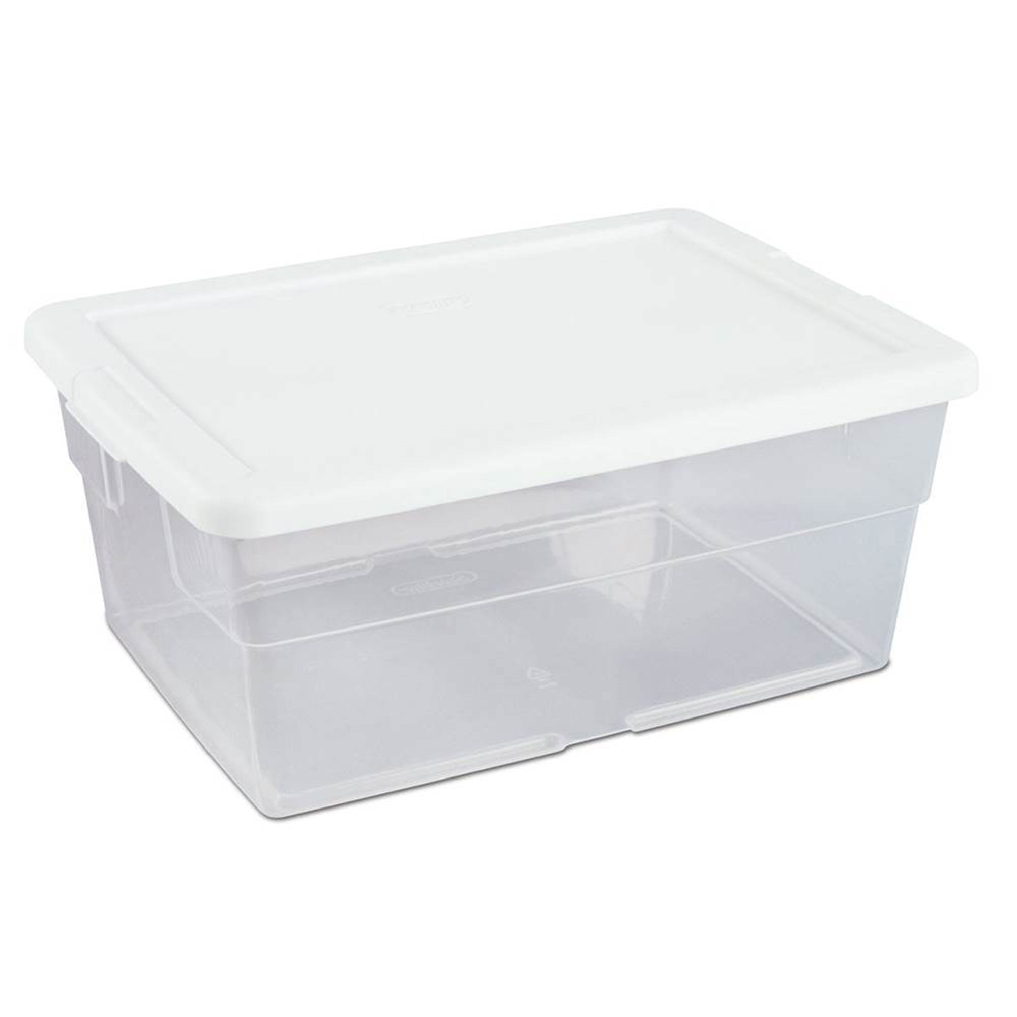 Sterilite 16 Quart Clear Plastic Stacking Storage Container Box w/ Lid, 132 Pack