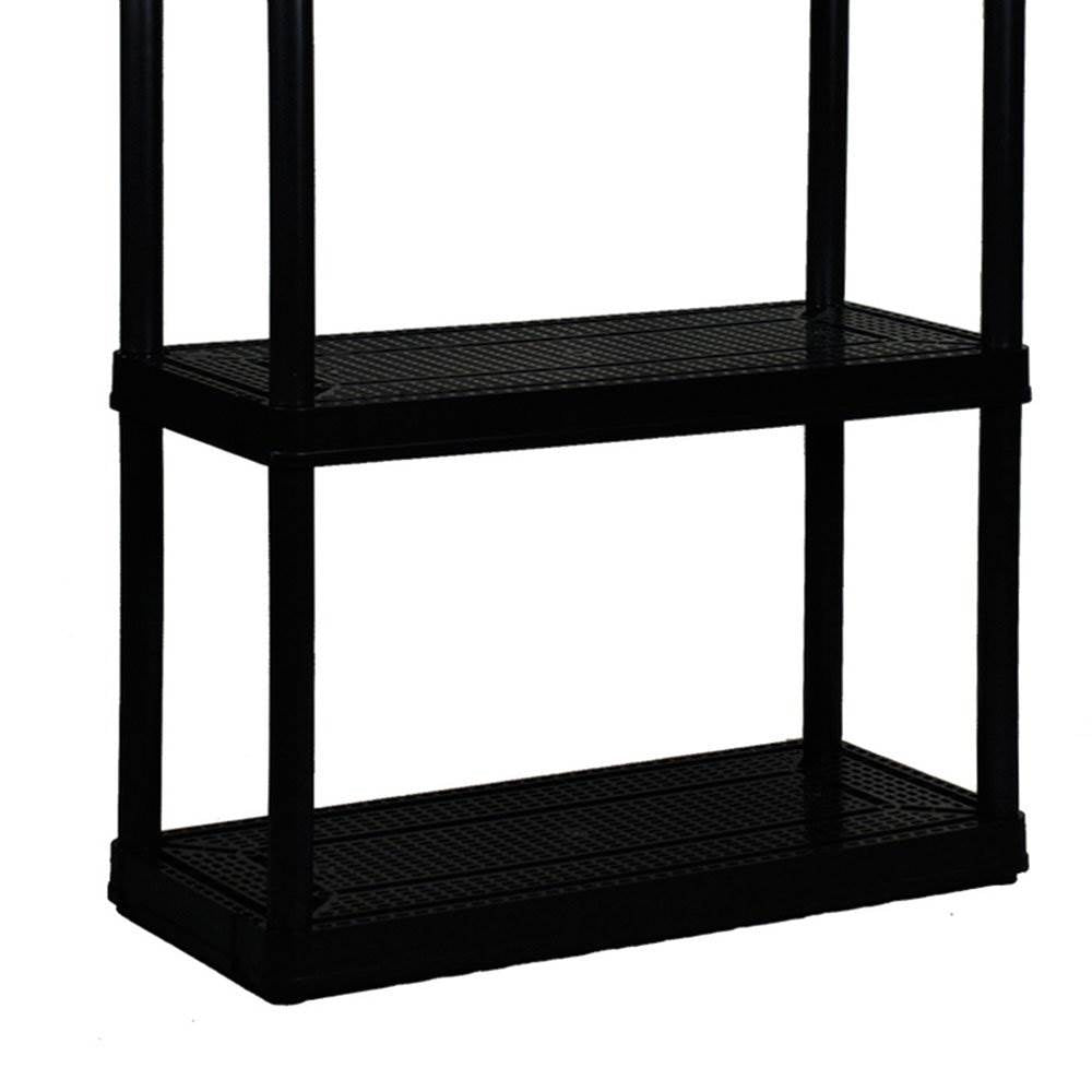 Gracious Living 4 Shelf, BlackLife Story Black Storage Box, 20 Gal (7 Pack)