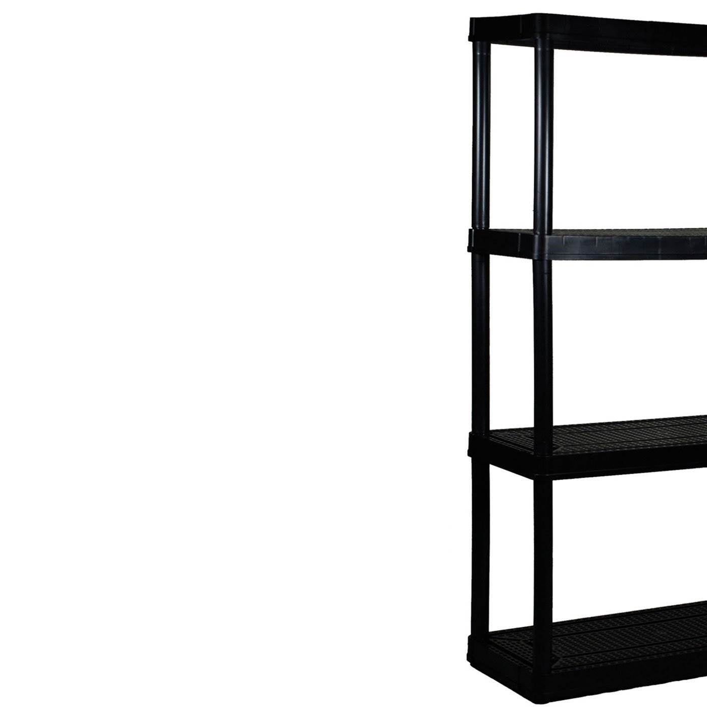 Gracious Living 4 Shelf, BlackLife Story Black Storage Box, 20 Gal (7 Pack)