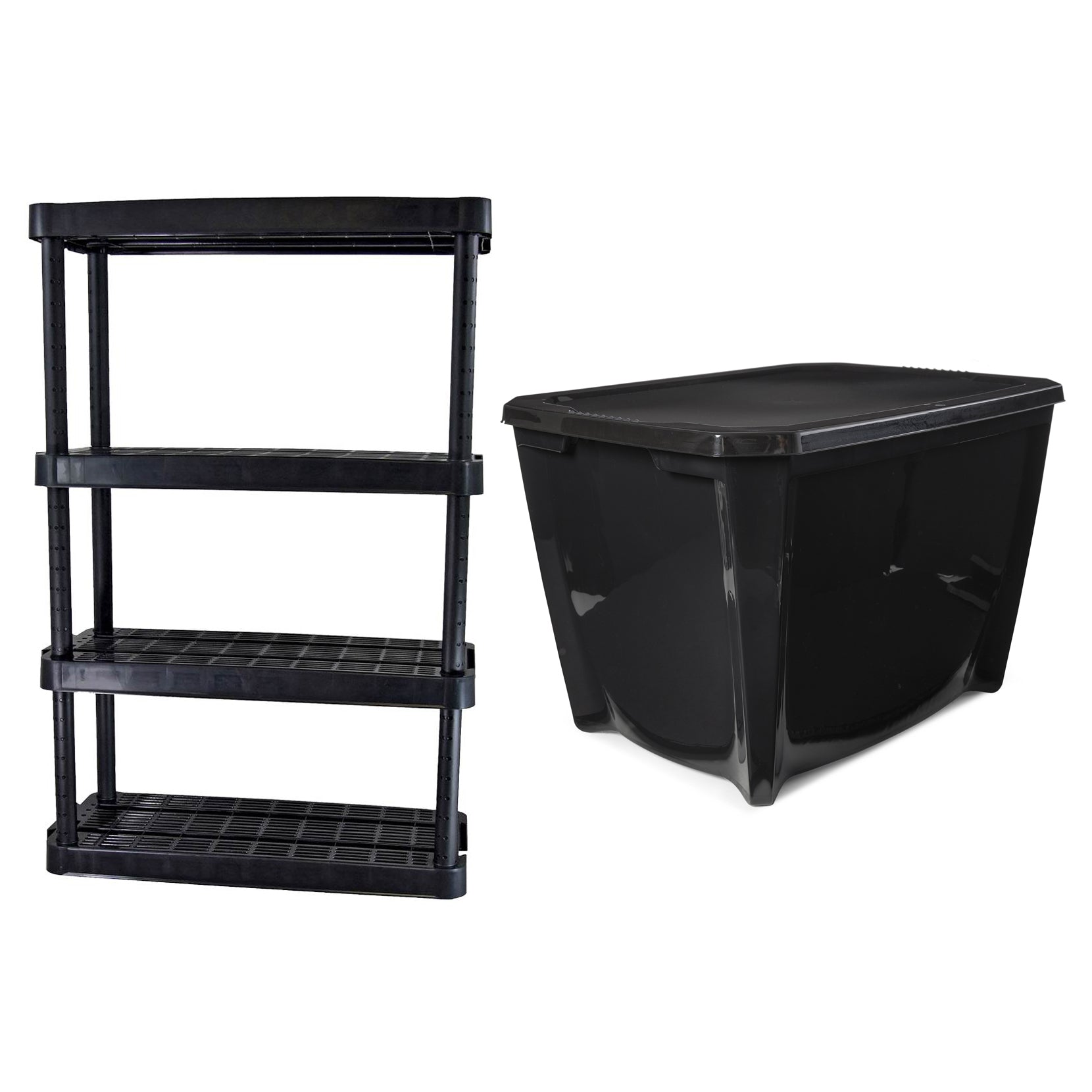 Gracious Living Wide Shelves, BlackLife Story Storage Box, 20 Gal (7 Pack) - VMInnovations