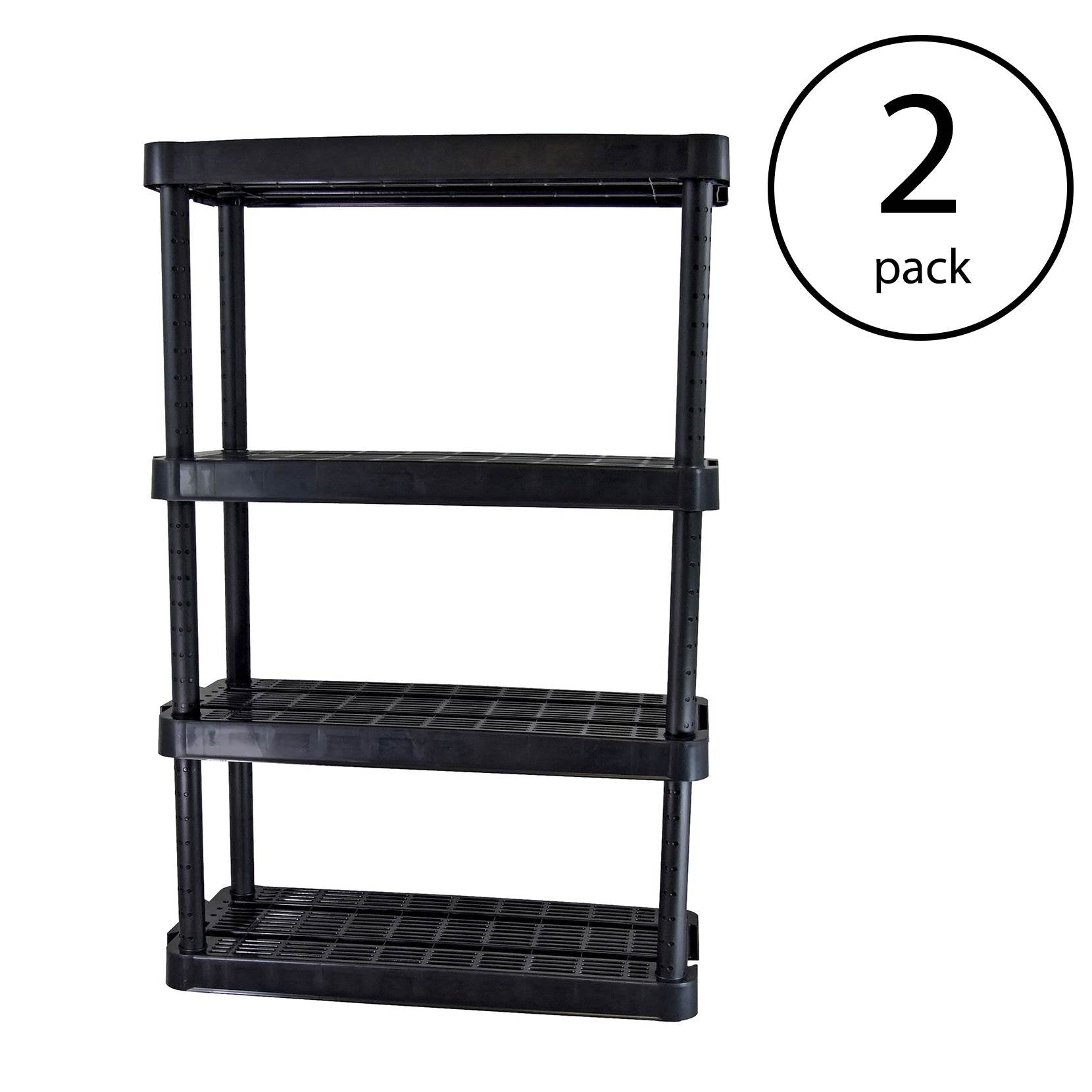 Gracious Living Shelves (2 Pack), BlackLife Story Storage Box, 20 Gal (7 Pack) - VMInnovations