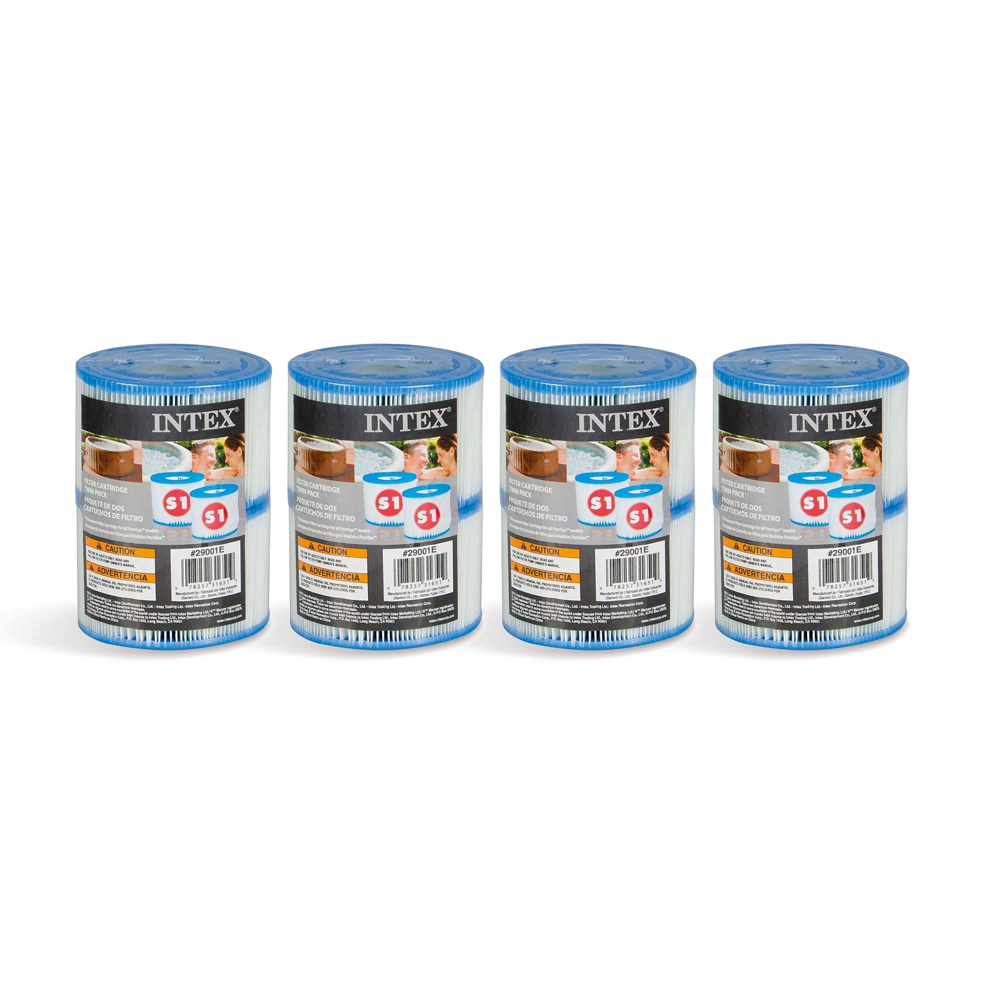 Intex 29001E PureSpa Type S1 Easy Set Spa Filter Replacement Cartridges, 8 Pack - VMInnovations
