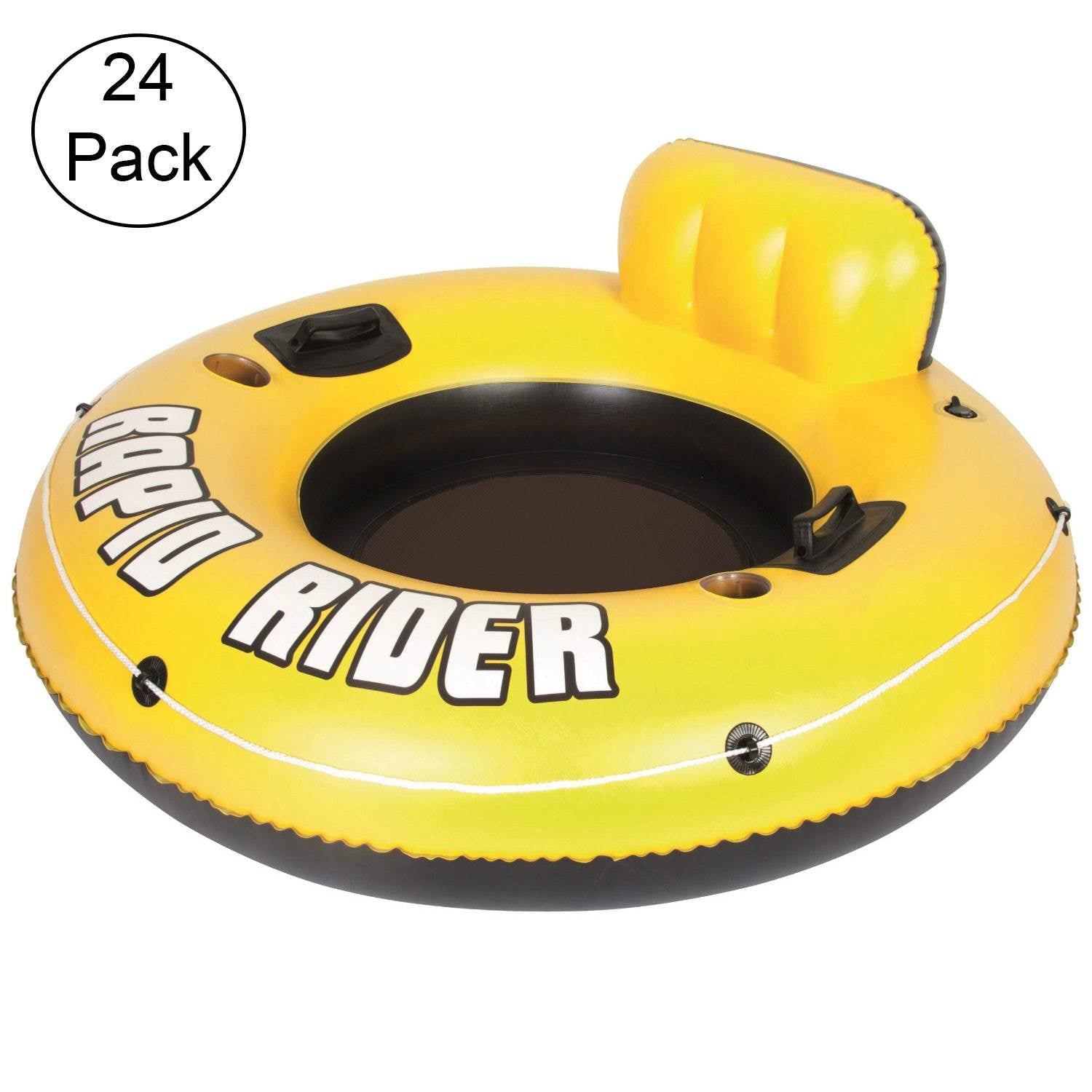 Bestway Rapid Rider 53" Inflatable Raft Tube With Handles/Cup Holders (24 Pack)