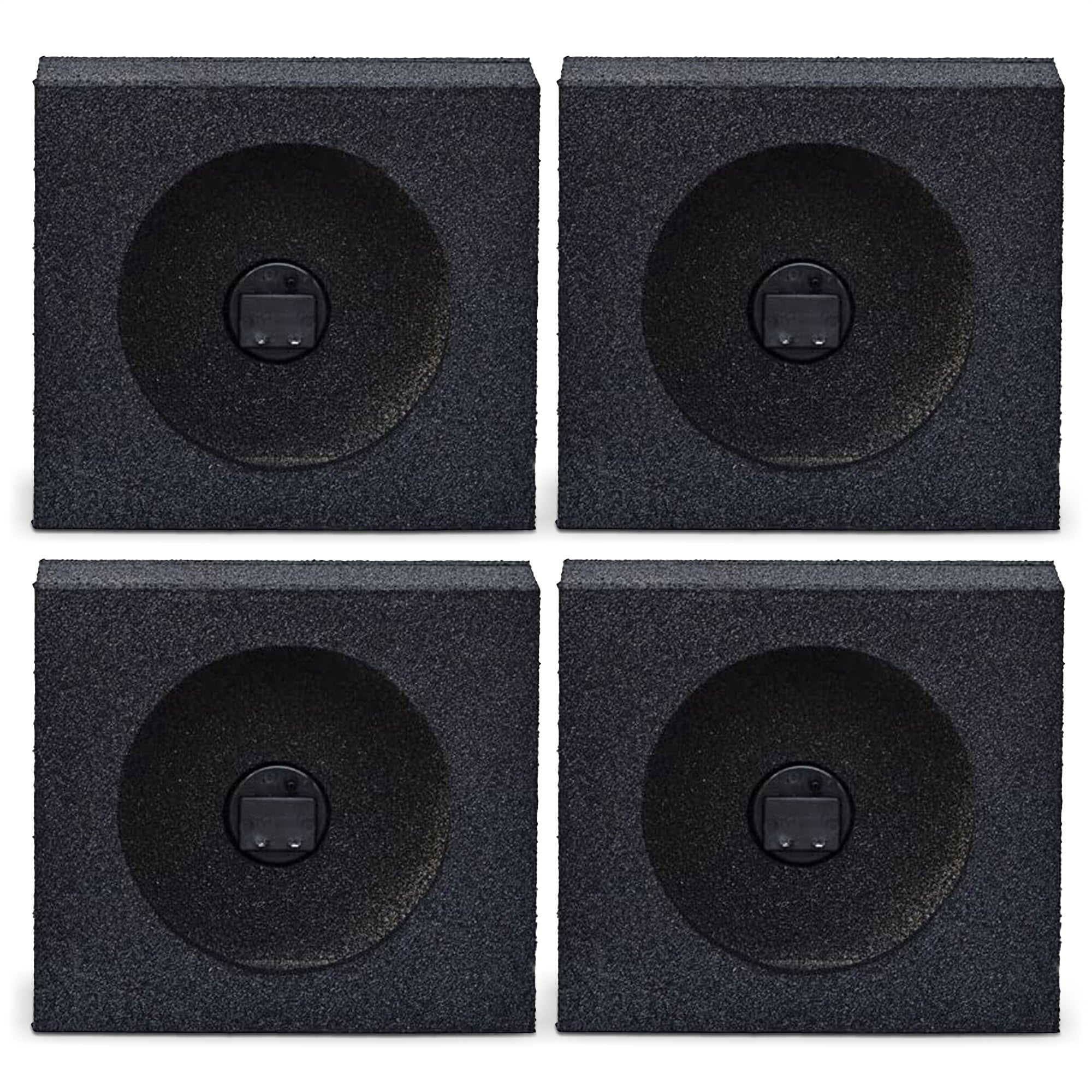 QPower QBomb 6.5" Bedliner Spray Car Speaker Box Enclosures, Pair (2 Pack)